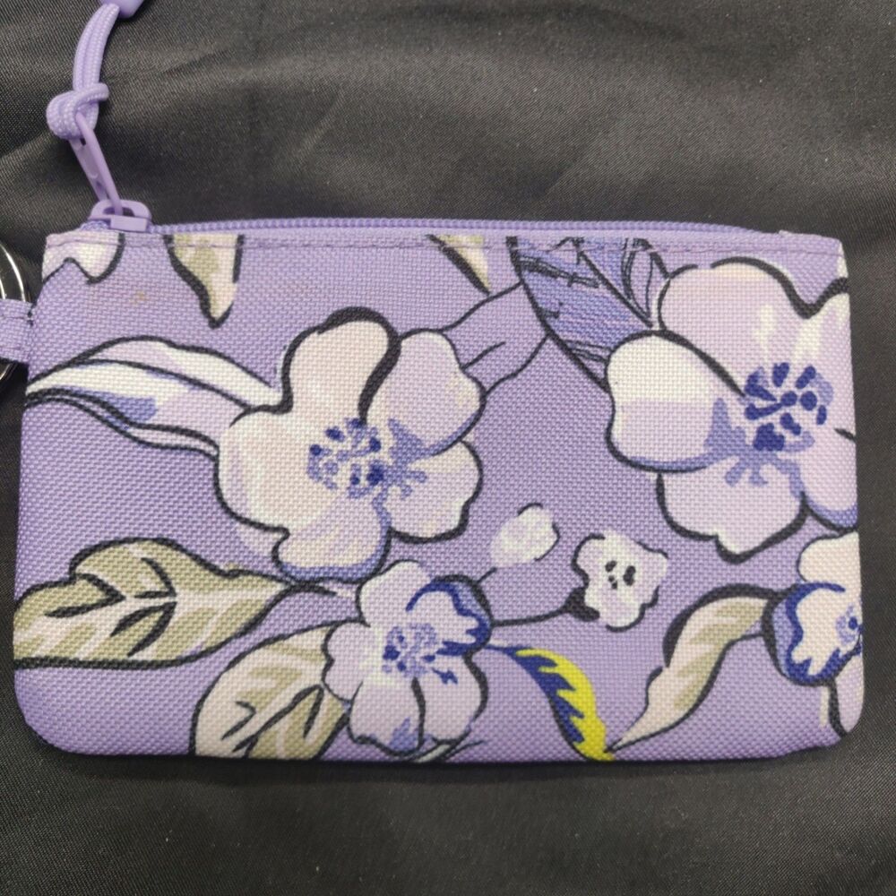 Vera Bradley Zip ID Case Wild Roses Lavender